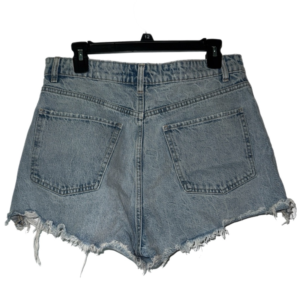Zara - Distressed High Waisted Denim Shorts - Size 10 - Picture 3 of 5